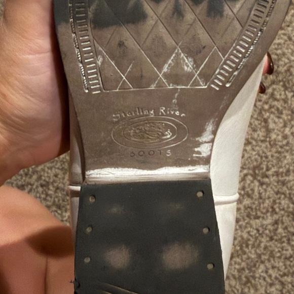 Sterling River - White Western Heeled Boots - Picture 8 of 8